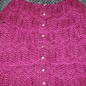 Magenta frill tank top